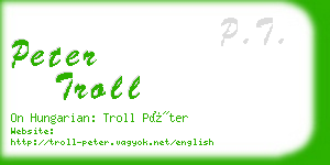 peter troll business card